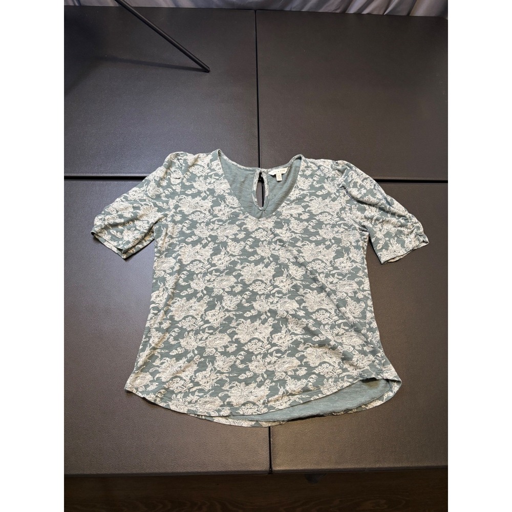 Lucky Brand Green Floral Blouse Women Large
